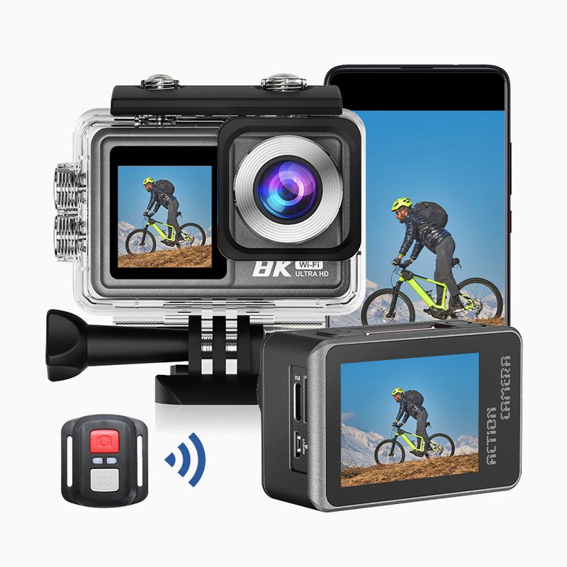 Caméra Sport Extérieure HD, Étanche Anti-poussière Anti-choc, Enregistreur Vidéo Sous-marin，8K